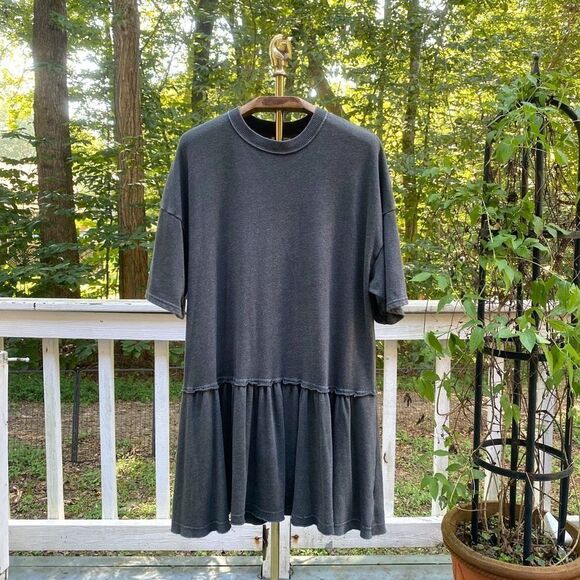 American Eagle Grey Drop Waist Knee Length Dress - Picture 1 of 7